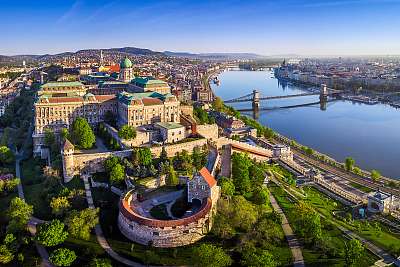 Budai-vár madártávlatból (Budapest) (többrészes kép) - vászonkép, falikép otthonra és irodába