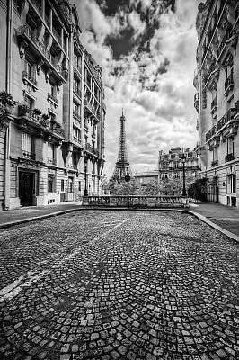 Eiffel-torony, párizsi utca (fotótapéta) - vászonkép, falikép otthonra és irodába