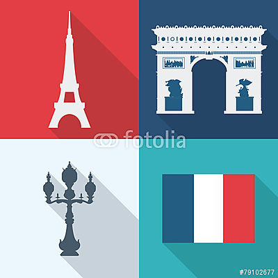Paris design, vektoros illusztráció. (poszter) - vászonkép, falikép otthonra és irodába