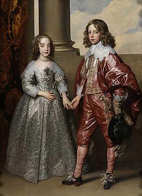 II. Vilmos orániai herceg és jegyese Stuart Mária (keretezett kép) - vászonkép, falikép otthonra és irodába