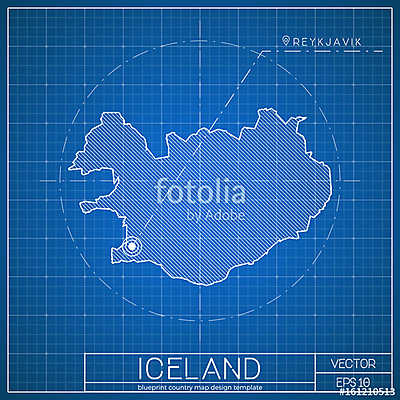 Izland térképe (poszter) - vászonkép, falikép otthonra és irodába