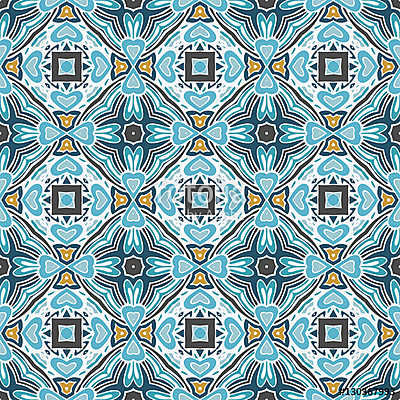 Vintage tile  abstract seamless pattern (bögre) - vászonkép, falikép otthonra és irodába