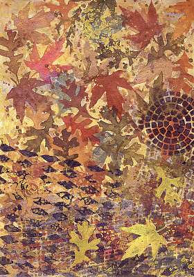 Absztrakt őszi levelek (fotótapéta) - vászonkép, falikép otthonra és irodába