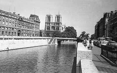 Párizs, Szajna-part, háttérben a Notre-Dame (vászonkép óra) - vászonkép, falikép otthonra és irodába