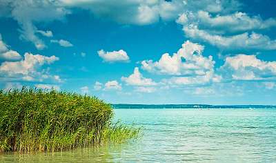 Lake Balaton Hungary (keretezett kép) - vászonkép, falikép otthonra és irodába