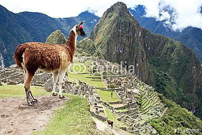 Az ősi Inka elvesztette városát Machu Picchu, Peru. (keretezett kép) - vászonkép, falikép otthonra és irodába