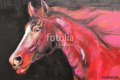 Ló vágtat festmény (fotótapéta) - vászonkép, falikép otthonra és irodába