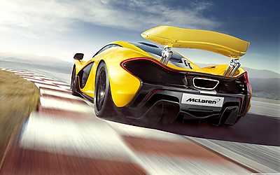 McLaren P1 Yellow Back Run (poszter) - vászonkép, falikép otthonra és irodába