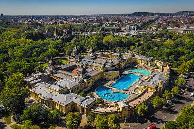 Széchenyi Termál Fürdő, Budapest (többrészes kép) - vászonkép, falikép otthonra és irodába