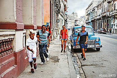 Cuba, La Habana Centro, Street Scene (poszter) - vászonkép, falikép otthonra és irodába