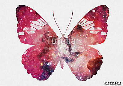 Watercolor Space Butterfly Art, Space Texture, Print Ready, Post (poszter) - vászonkép, falikép otthonra és irodába