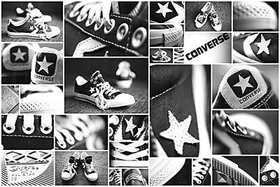 Converse tornacipők - fekete-fehérben (fotótapéta) - vászonkép, falikép otthonra és irodába