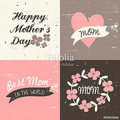 Anyák napi üdvözlőlapok gyűjteménye (poszter) - vászonkép, falikép otthonra és irodába