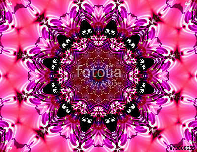 pretty pink meditation mandala (keretezett kép) - vászonkép, falikép otthonra és irodába