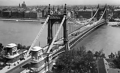 Erzsébet híd a Gellérthegyről nézve (1941) (fotótapéta) - vászonkép, falikép otthonra és irodába