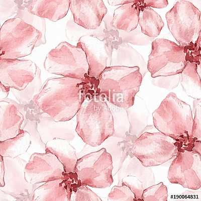 Floral seamless pattern. Watercolor background with delicate  fl (többrészes kép) - vászonkép, falikép otthonra és irodába