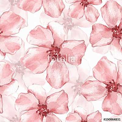 Floral seamless pattern. Watercolor background with delicate  fl (fotótapéta) - vászonkép, falikép otthonra és irodába