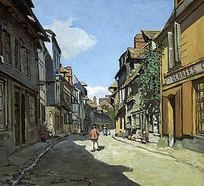 Rue de la Bavole Honfleur (1867 körül) (keretezett kép) - vászonkép, falikép otthonra és irodába