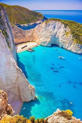 Hajótörő strand a görögországi Zakynthos-szigeten  (fotótapéta) - vászonkép, falikép otthonra és irodába