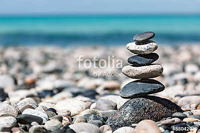 Zen balanced stones stack (poszter) - vászonkép, falikép otthonra és irodába