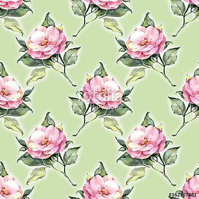 Floral pattern 25. Pink roses (poszter) - vászonkép, falikép otthonra és irodába