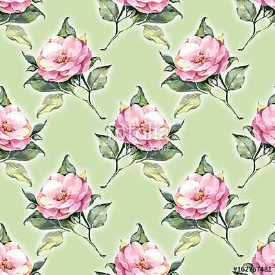 Floral pattern 25. Pink roses (többrészes kép) - vászonkép, falikép otthonra és irodába