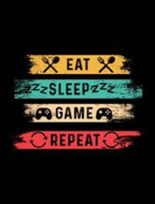 Eat, Sleep, Game, Repeat (color) (keretezett kép) - vászonkép, falikép otthonra és irodába