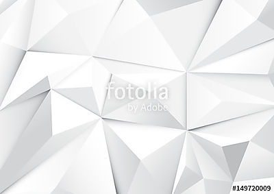 Absztrakt geometriai fehér hang sokszög és háromszög háttérrel (többrészes kép) - vászonkép, falikép otthonra és irodába