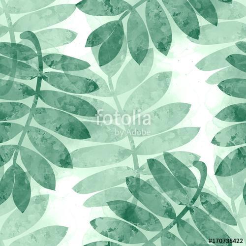 watercolor rowan leaves on white background, Premium Kollekció