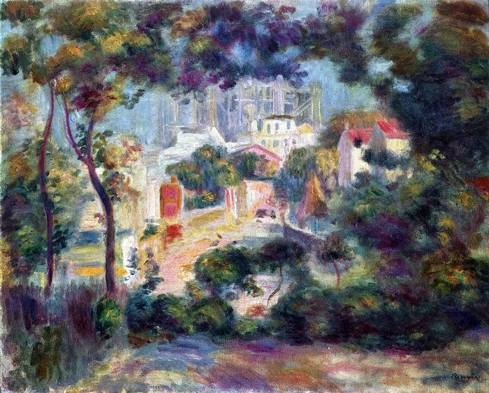 Tájkép, háttérben a Sacre Coeur, Pierre Auguste Renoir