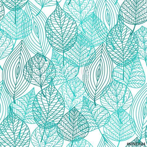 Foliage green leaves seamless pattern, Premium Kollekció