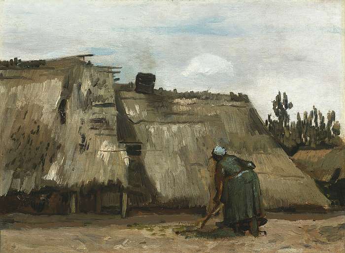 Parasztasszony ás a kunyhója előtt, Vincent Van Gogh