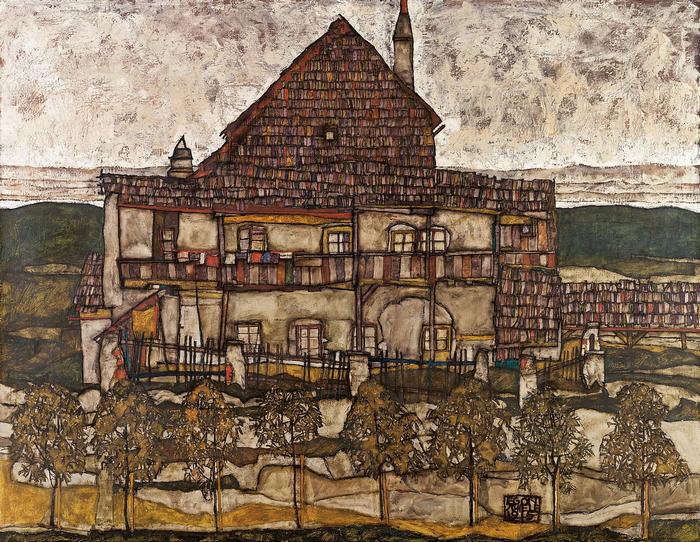 Ház zsindelytetővel, Egon Schiele