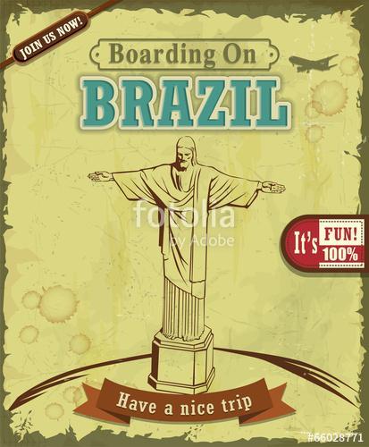 Vintage Brazil Travel plakáttervezés, Premium Kollekció