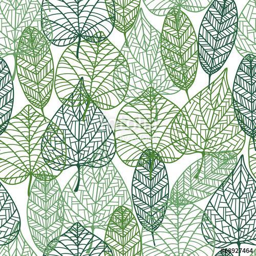 Green leaves seamless pattern, Premium Kollekció