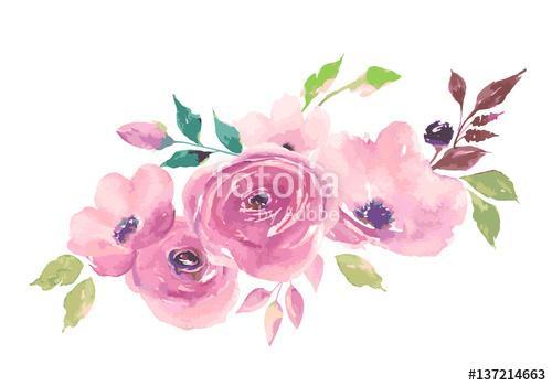 Watercolor bouquet. Painted flowers, Premium Kollekció