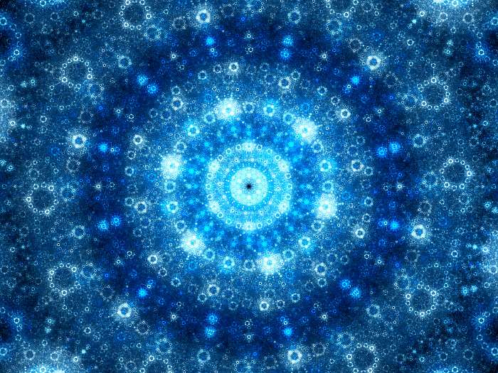 Blue glowing spherical fractal artwork, Premium Kollekció