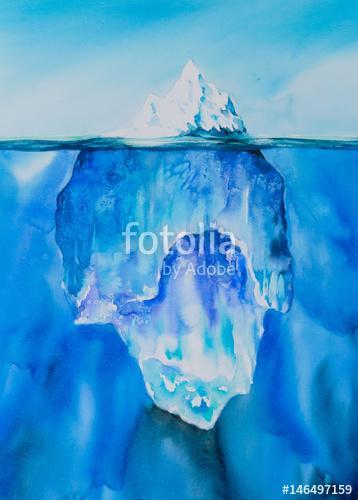 Jégtömb az óceánban (akvarell), Premium Kollekció
