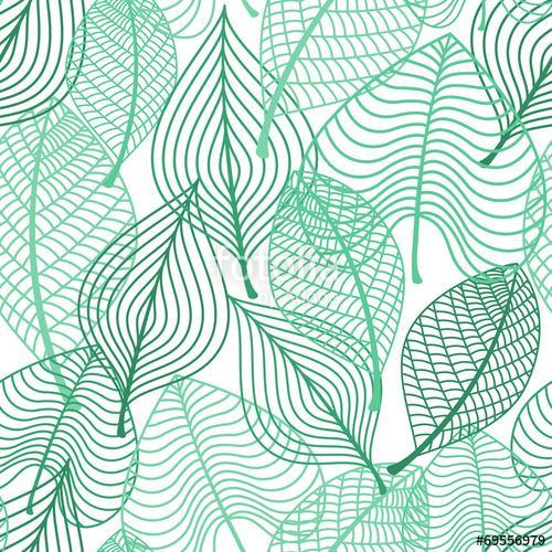 Foliage green leaves seamless pattern, Premium Kollekció