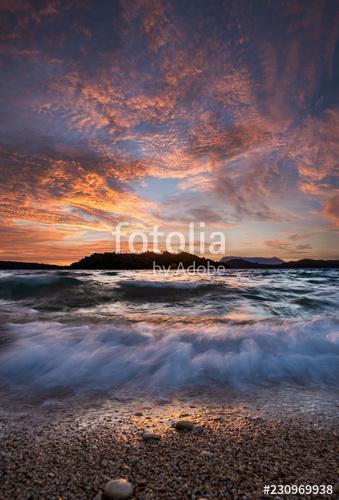 Sunrise on the bay of Nidri in Lefkas island, Premium Kollekció