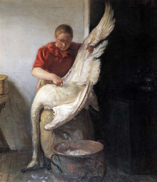 Hattyútépés, Anna Ancher