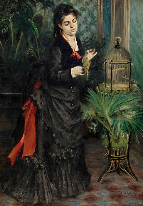 Nő papagájjal (1871), Pierre Auguste Renoir