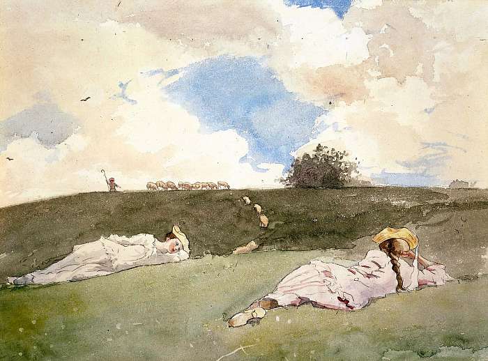 Pásztorlányok pihenője, 1879, Winslow Holmer