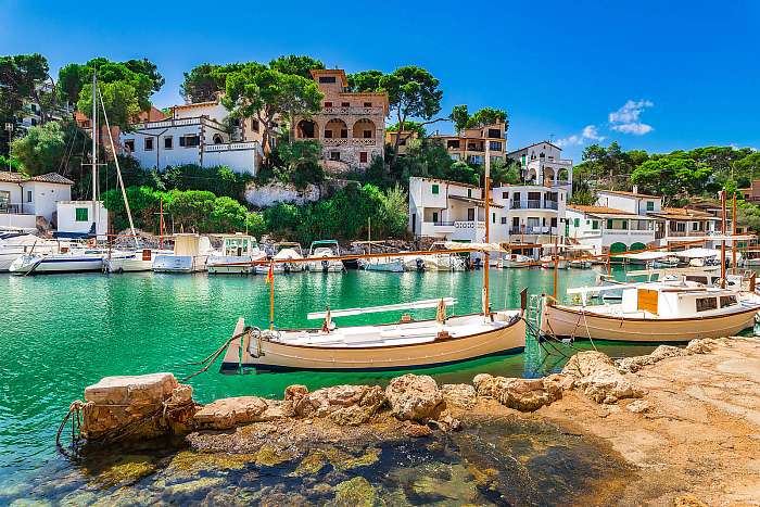 Mittelmeer Insel Mallorca Spanien, Fischerei Hafen Bucht Cala Fi, Premium Kollekció