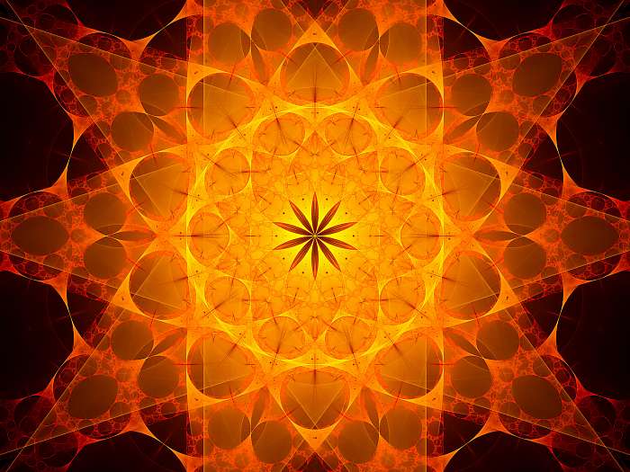 Fiery glowing mandala in space, Premium Kollekció