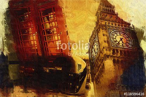 London oil art illustration, Premium Kollekció