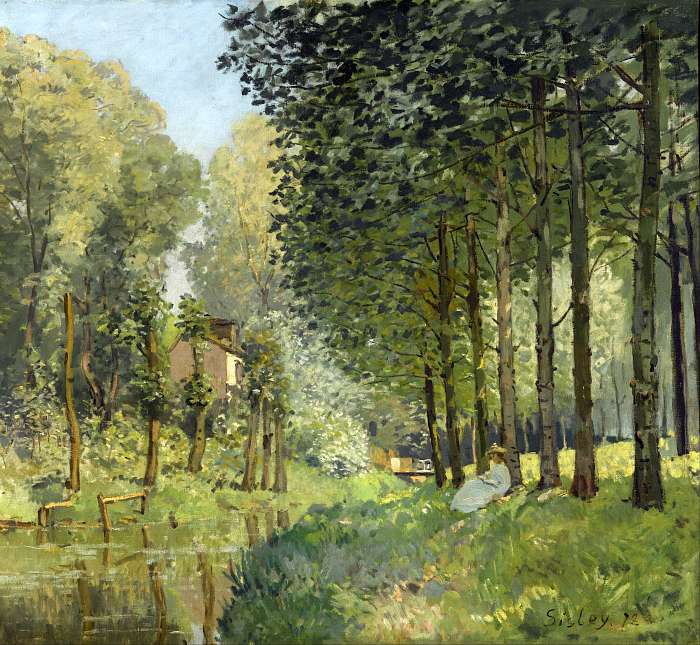 Pihenés a patak parton, Alfred Sisley