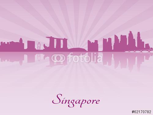 Szingapúri skyline lila sugárzó orchidea, Premium Kollekció