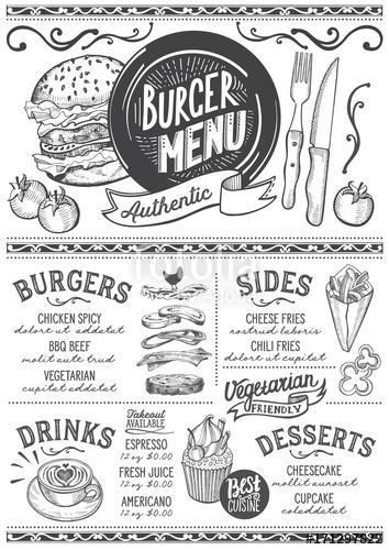 Burger menu restaurant, food template., Premium Kollekció