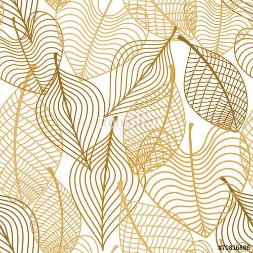 Seamless pattern of yellow and orange autumn leaves, Partner Kollekció